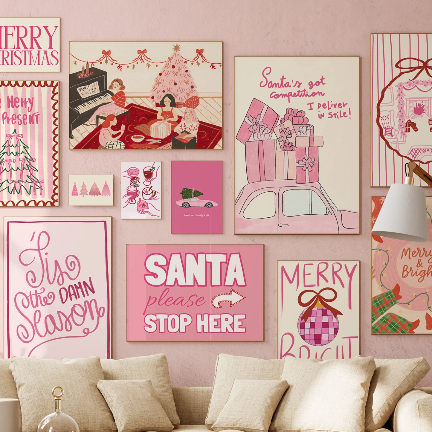 Handmade Pink Christmas, over 110 prints