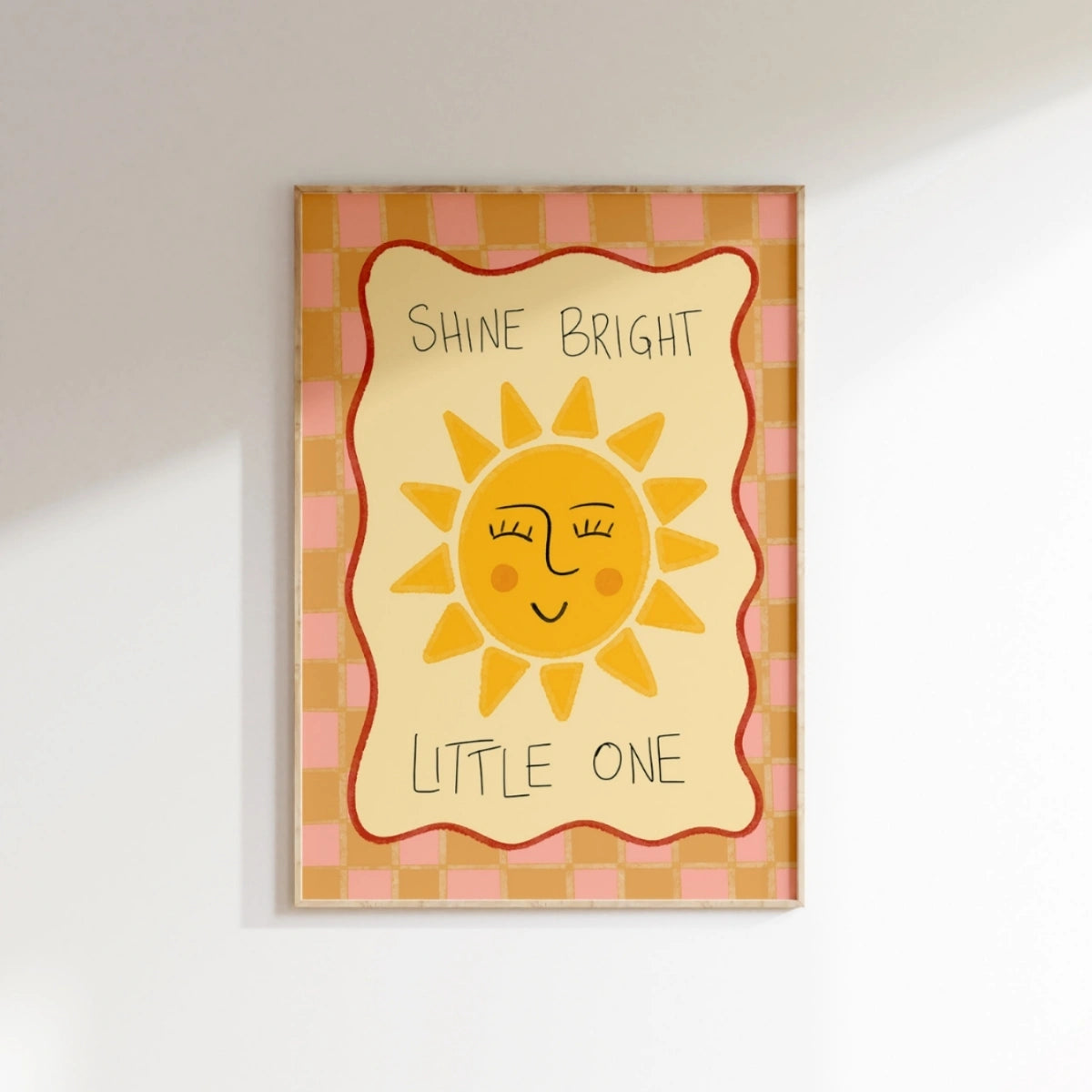 Sunshine Nursery Print - Shine Bright Little One Wall Art, Colorful Kids Decor