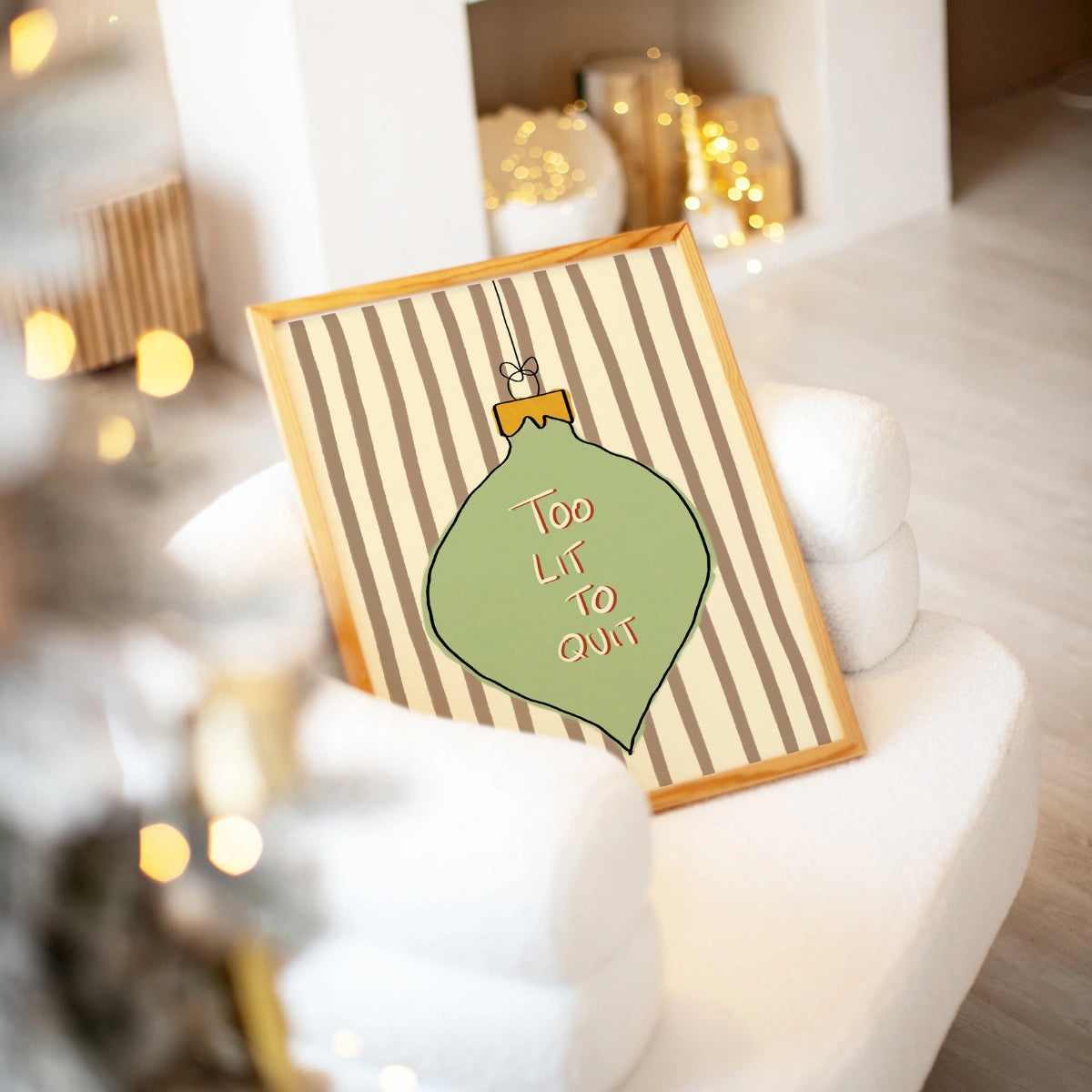Too Lit to Quit Christmas Print