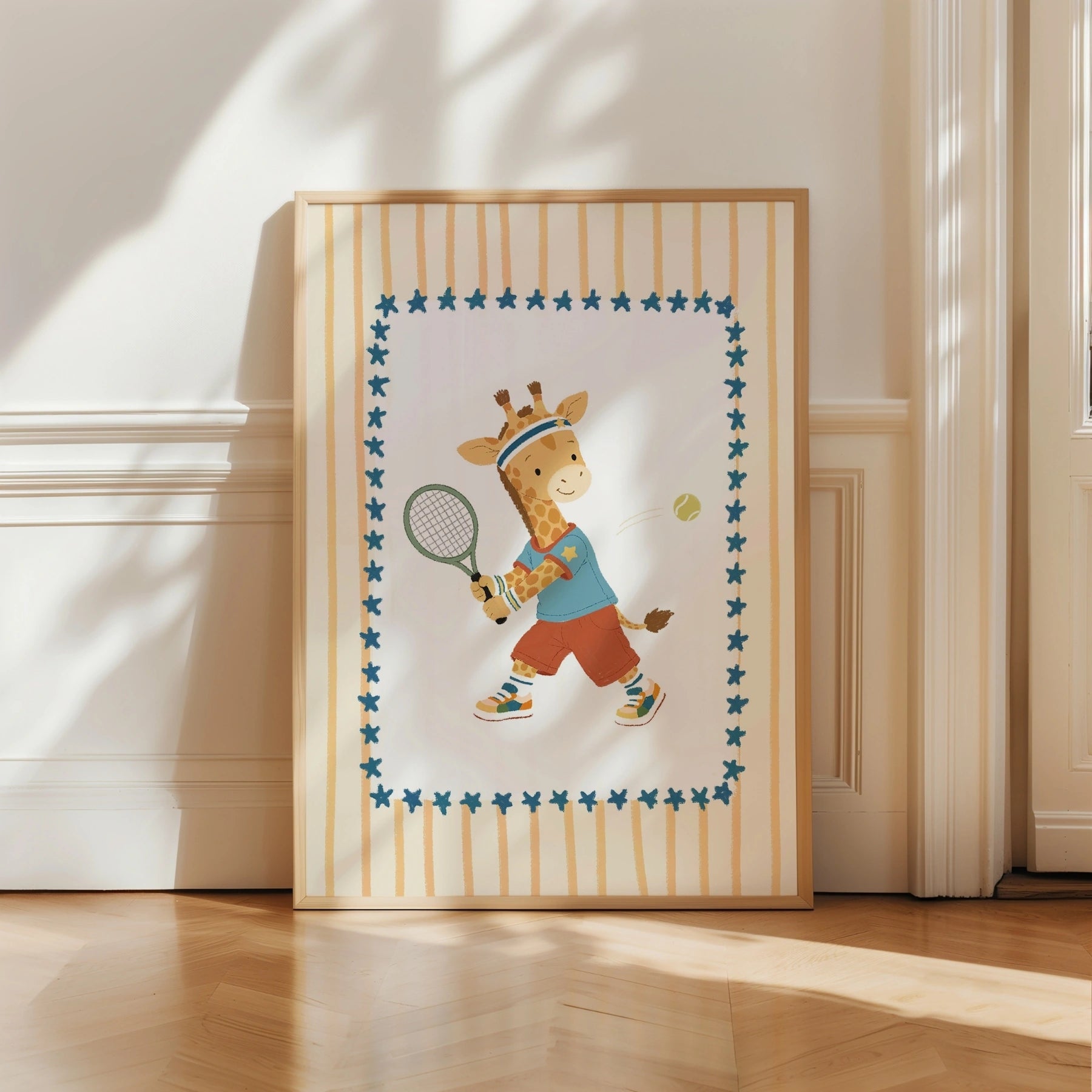 Tennis Giraffe Nursery Wall Art