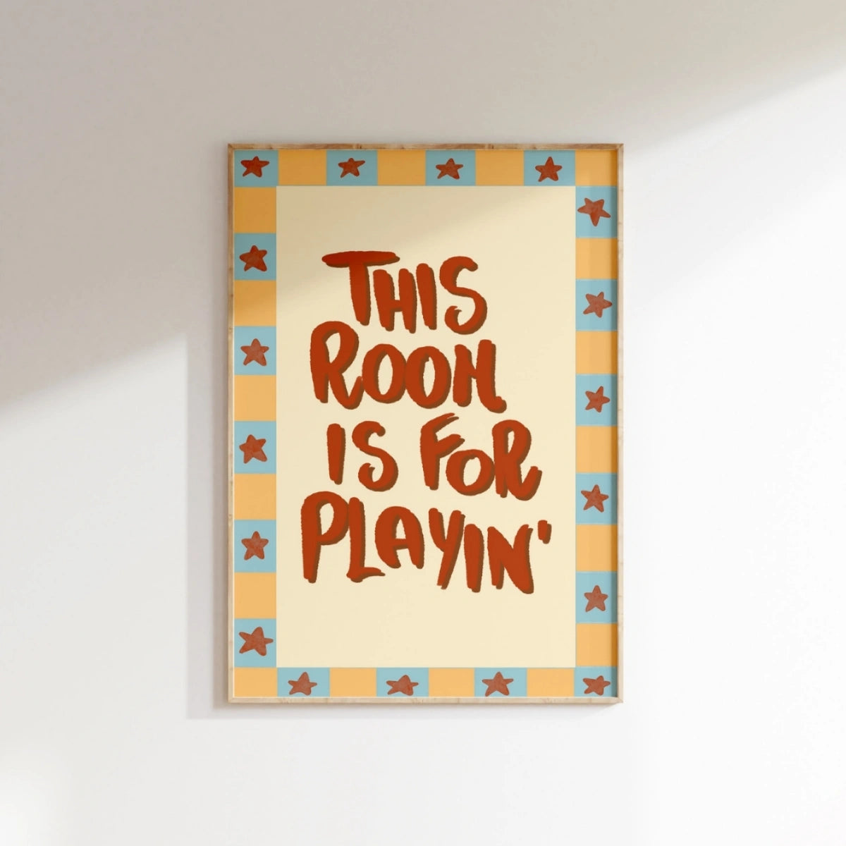 This Room is for Playin' Nursery Print - Playroom Quote Wall Art, Colorful Kids Decor