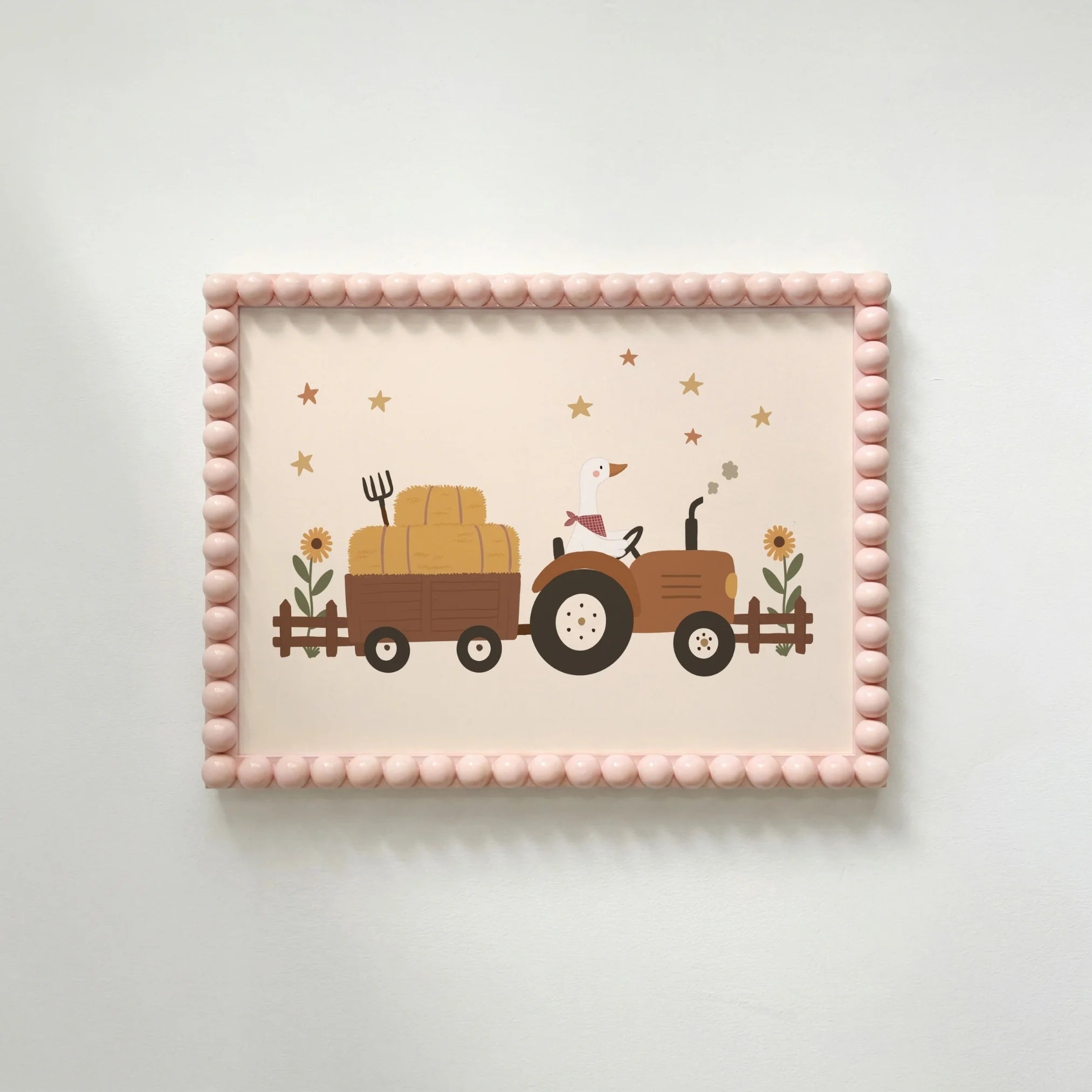 Vintage Farm Tractor with Goose – Nursery & Kids Wall Art