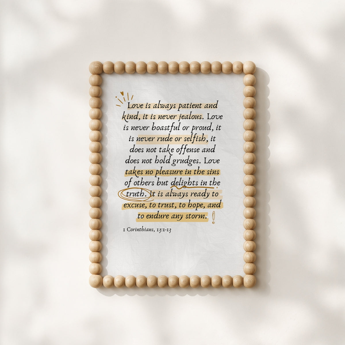 1 Corinthians 13 Wall Art – Bible Verse Print, Christian Wall Decor