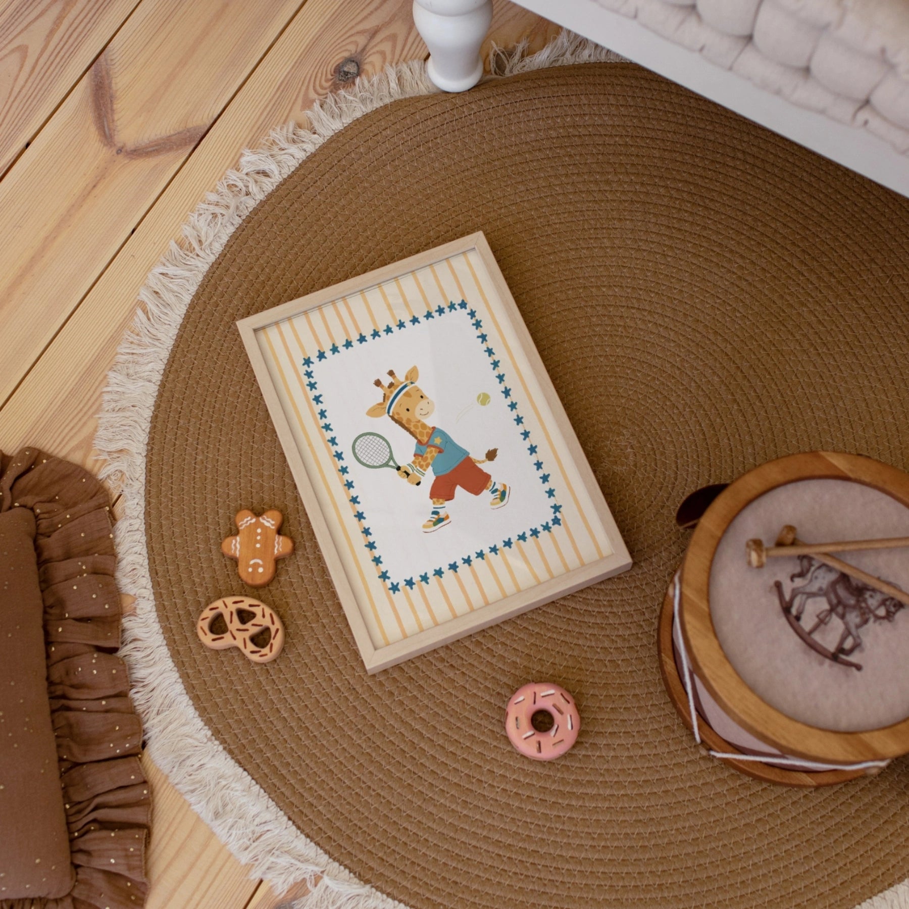 Tennis Giraffe Nursery Wall Art