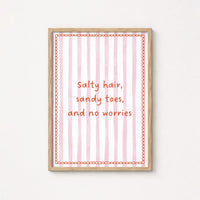Salty Hair Wall Art – Beach Quote Print