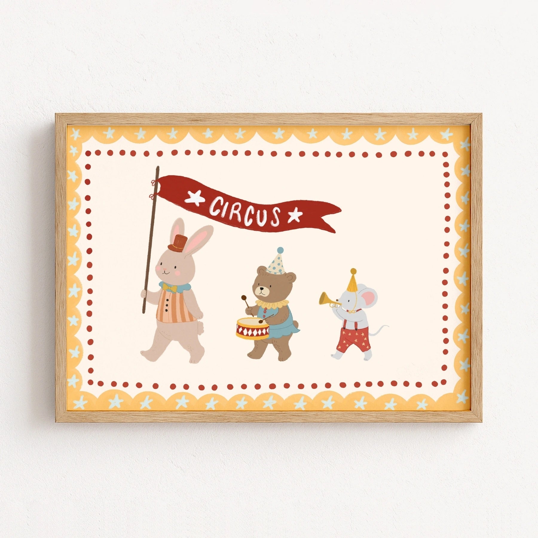 Whimsical Circus Animals Print, Circus Nursery Decor