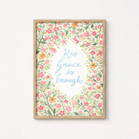 Floral Spring Scripture Print, Christian Wall Decor