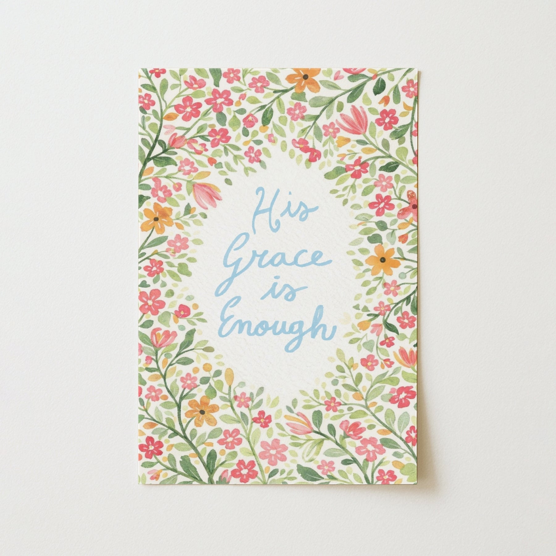 Floral Spring Scripture Print, Christian Wall Decor
