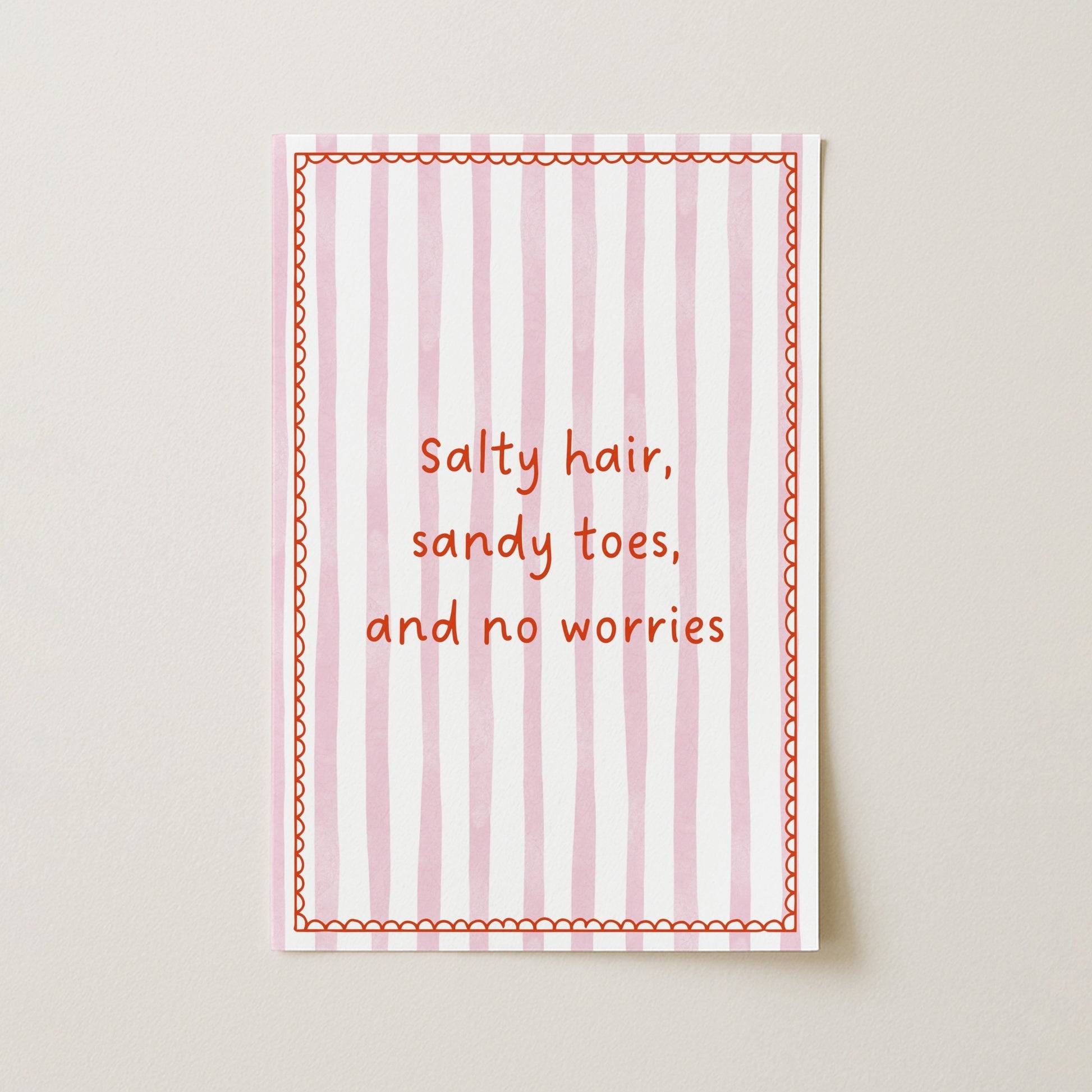 Salty Hair Wall Art – Beach Quote Print
