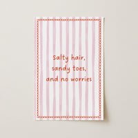 Salty Hair Wall Art – Beach Quote Print
