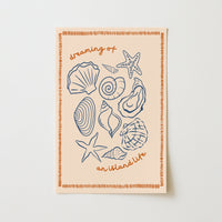 Island Life Shell Print – Peach Coastal Wall Art