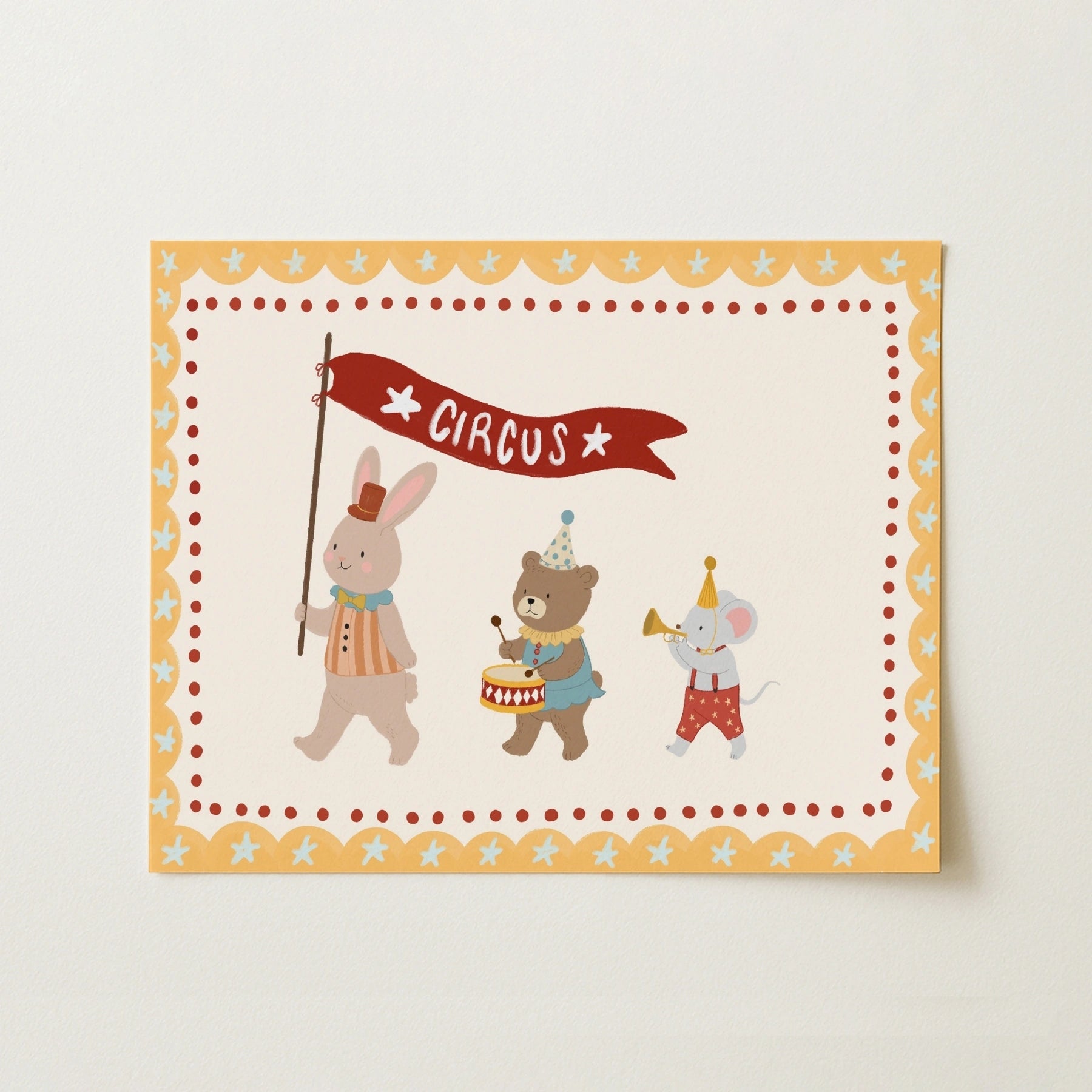 Whimsical Circus Animals Print, Circus Nursery Decor