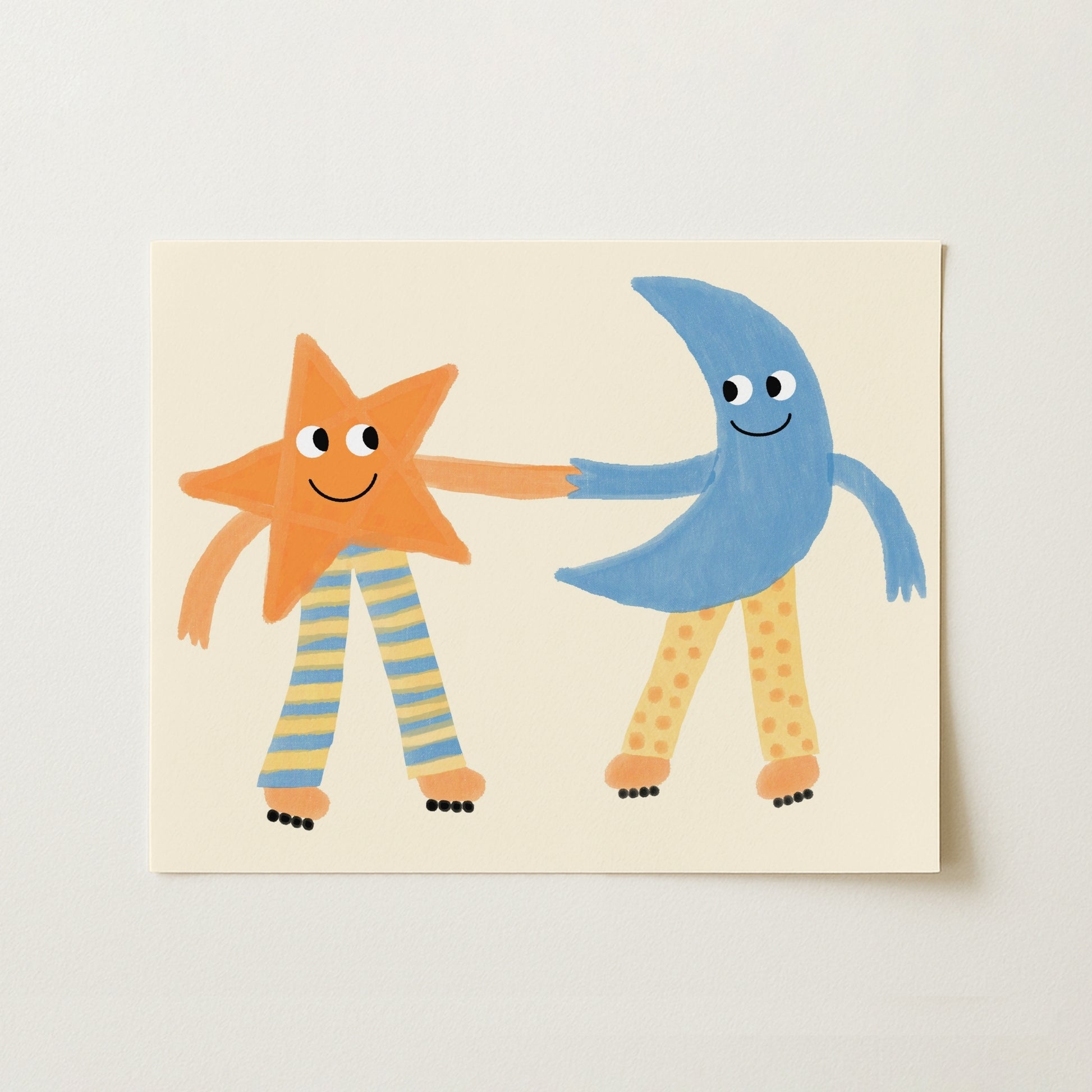 Impression crèche Lune et étoile – Adorable décoration murale céleste pour chambre d'enfant, chambre de garçon