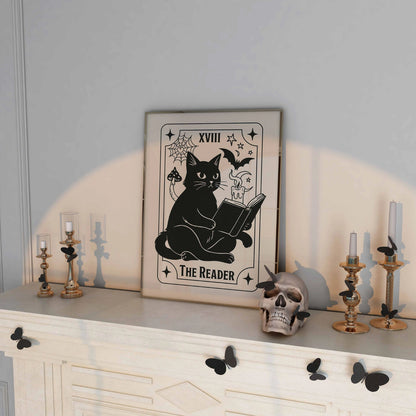 The Reader Tarot Cat Print – Bookish Halloween