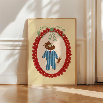 Bear Nursery Print - Cute Teddy Wall Art for Kids