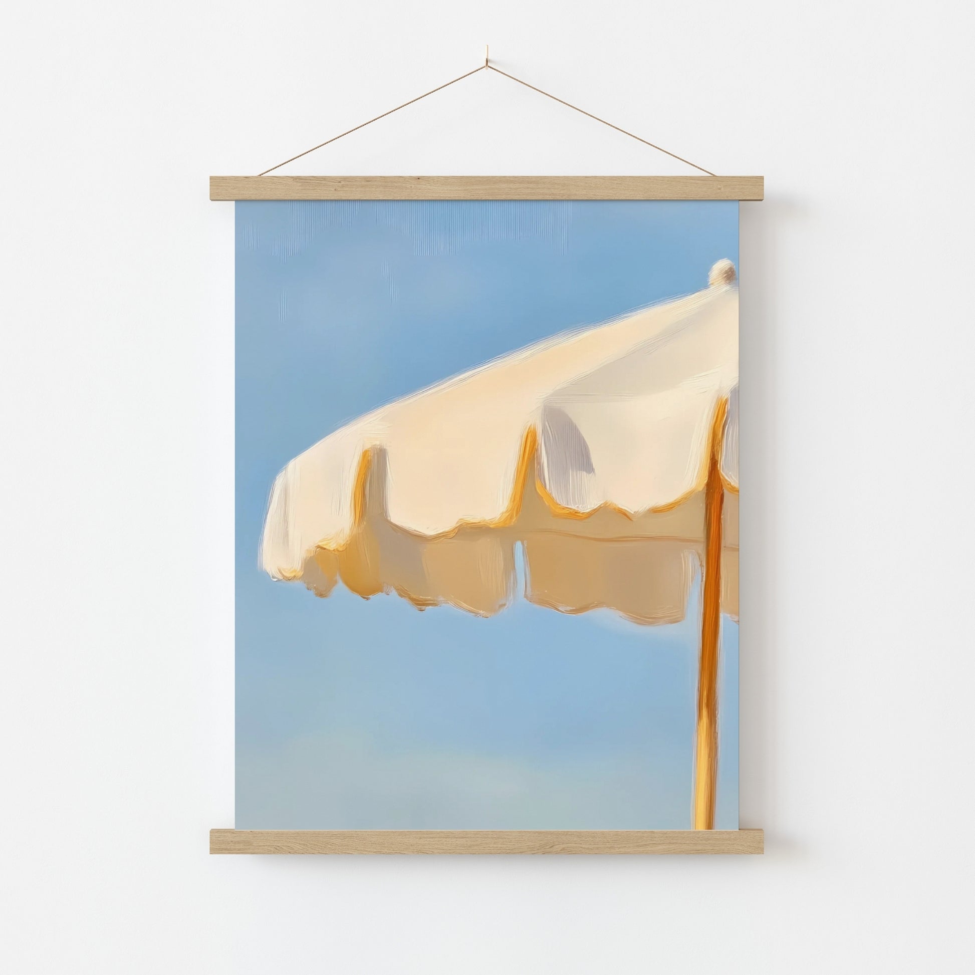 Beach Umbrella Wall Art – Minimalist Coastal Print