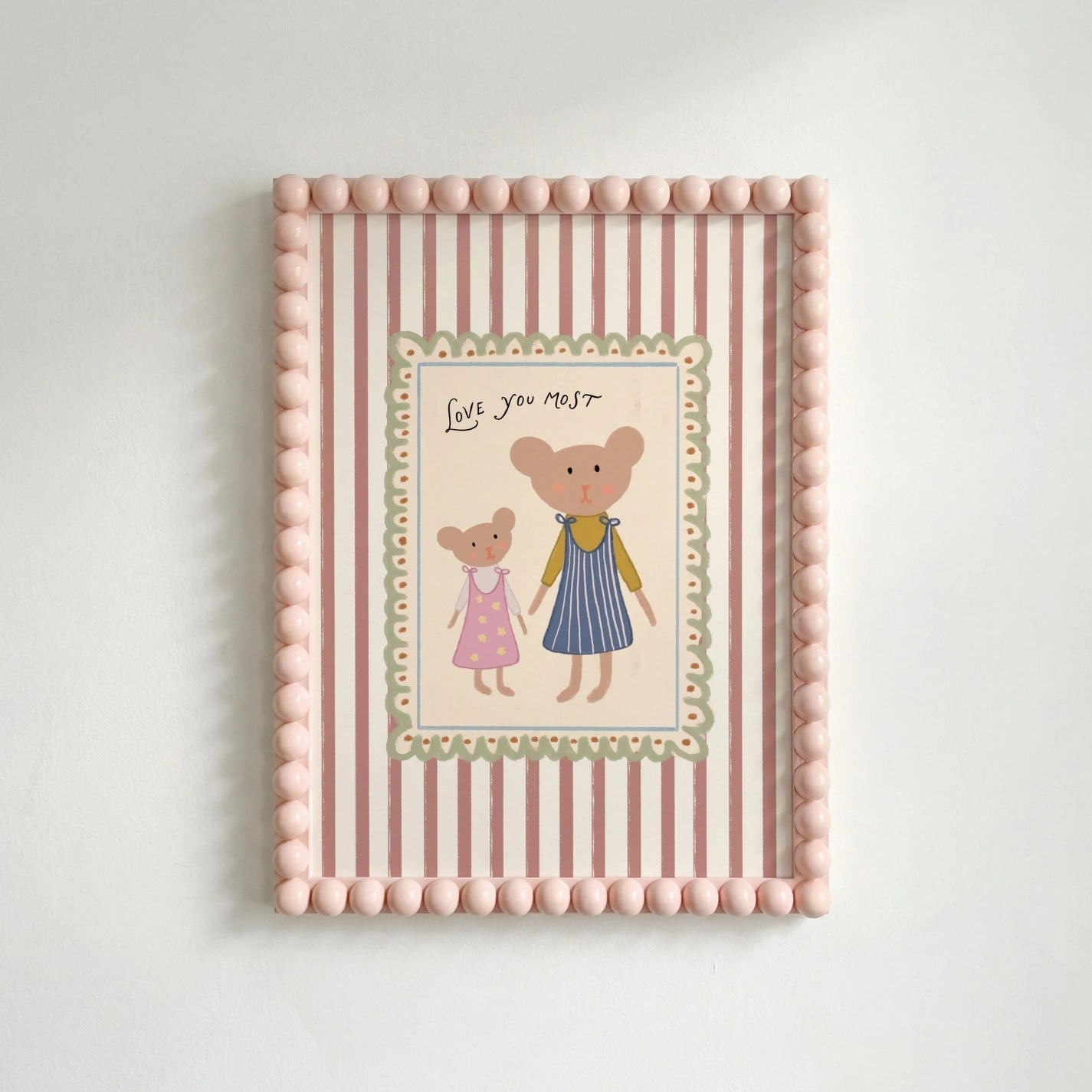 Cute Mom and Baby Illustration, Whimsical Kids Decor
