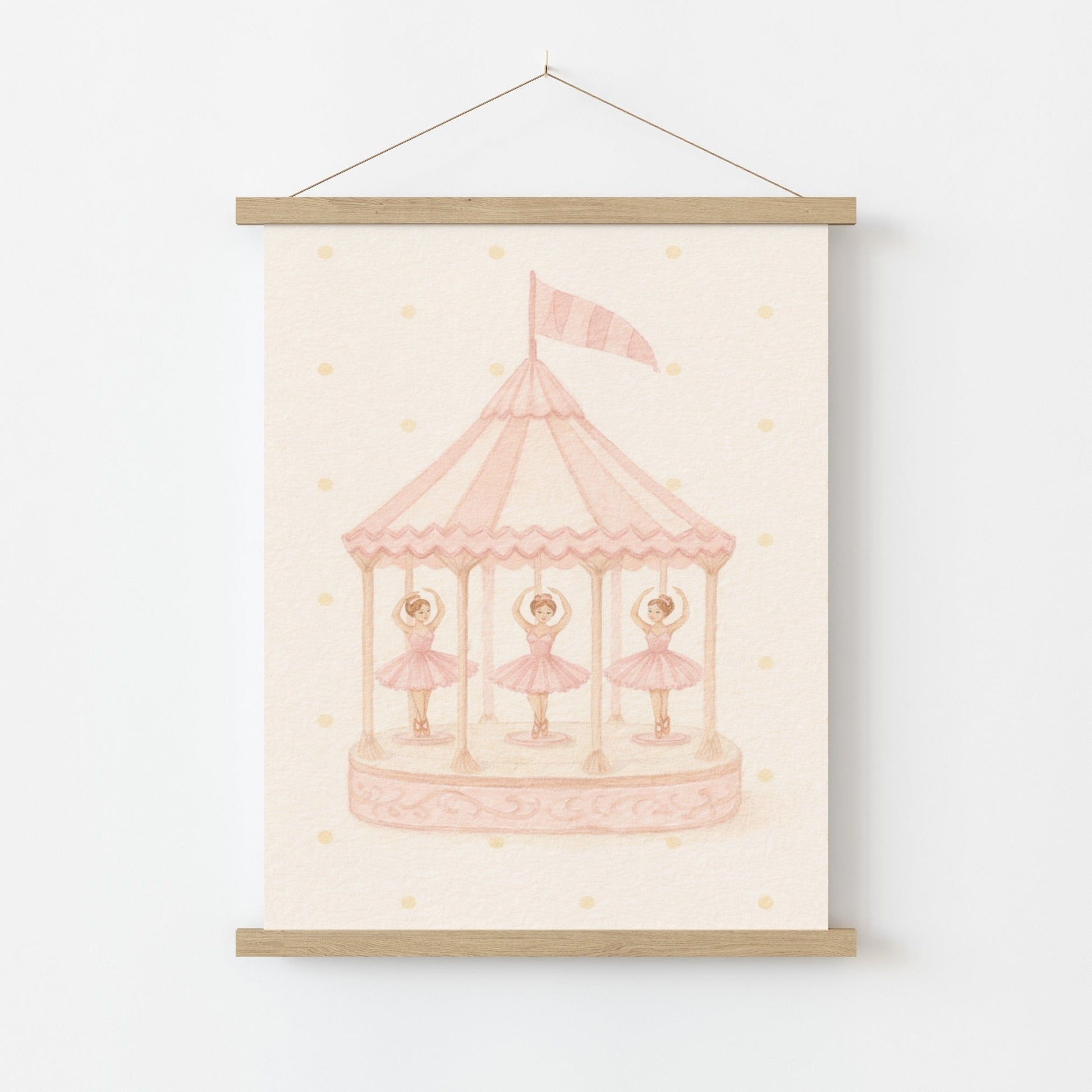 Ballet Carousel Nursery Print, Girls Room Decor