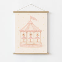 Ballet Carousel Nursery Print, Girls Room Decor