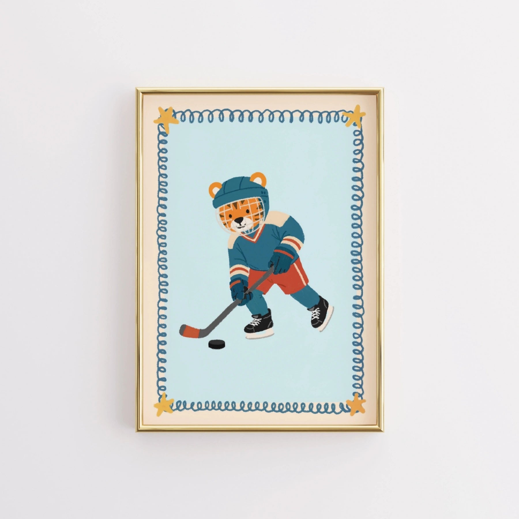 Hockey Tiger Nursery Wall Art