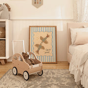 Child of Heaven Blue Stripes and Doves - Nursery & Kids Wall Art