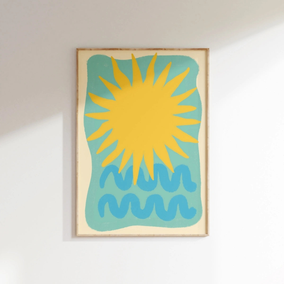 Décoration murale soleil et mer - Impression audacieuse d'été côtier, Décoration murale côtière