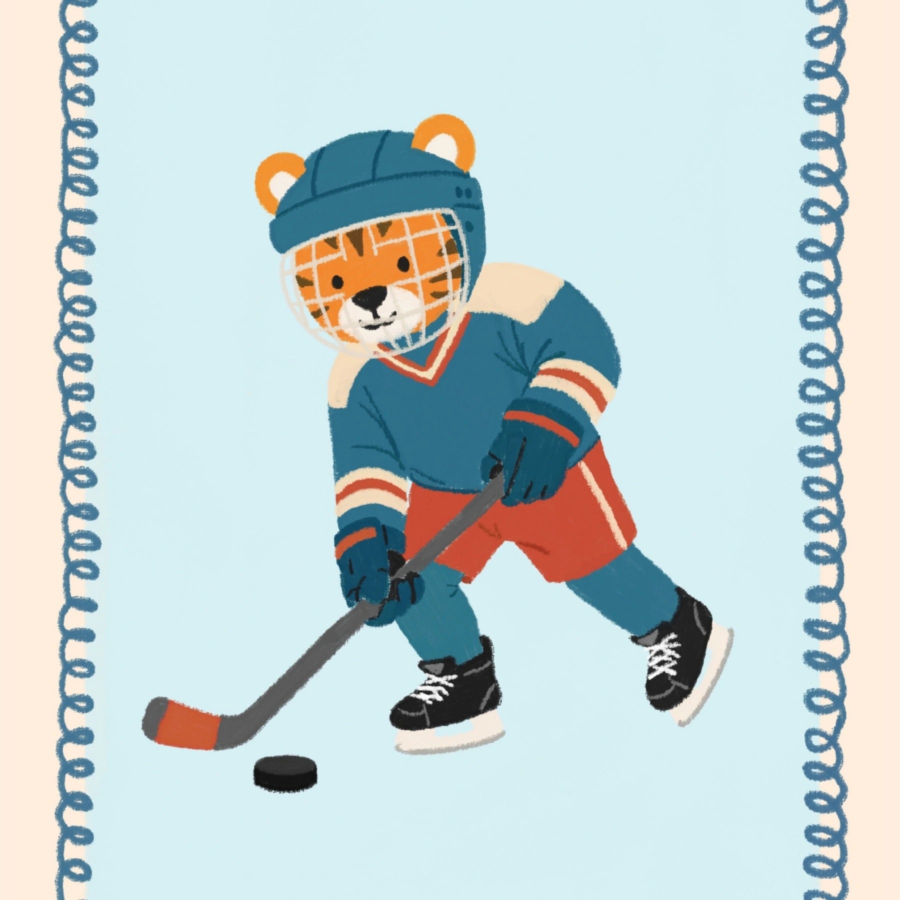 Hockey Tiger Nursery Wall Art