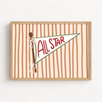 Retro Sports Flag Print
