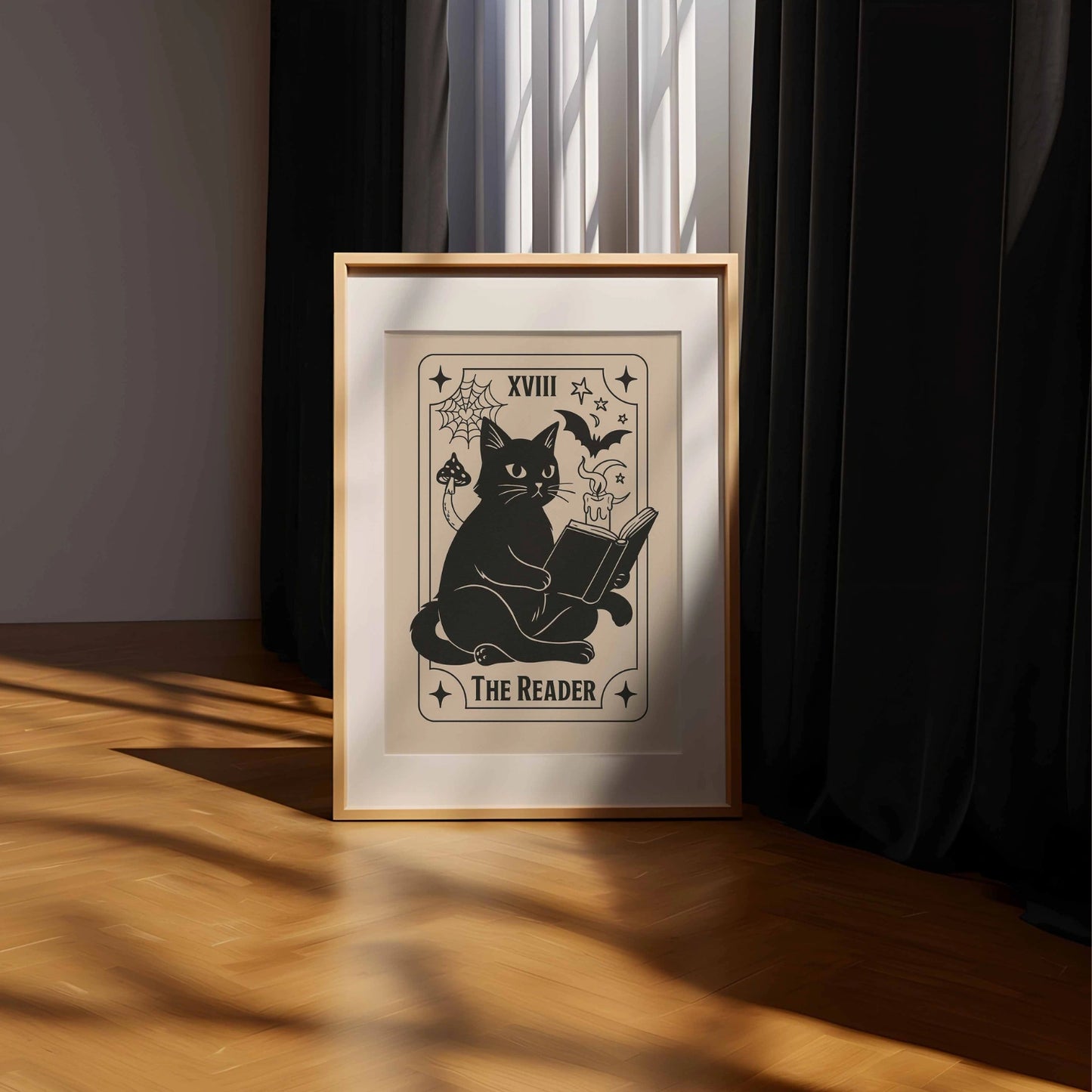 The Reader Tarot Cat Print – Bookish Halloween
