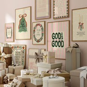 Vintage Christian Holiday Wall Art Set – 16 Printable Designs