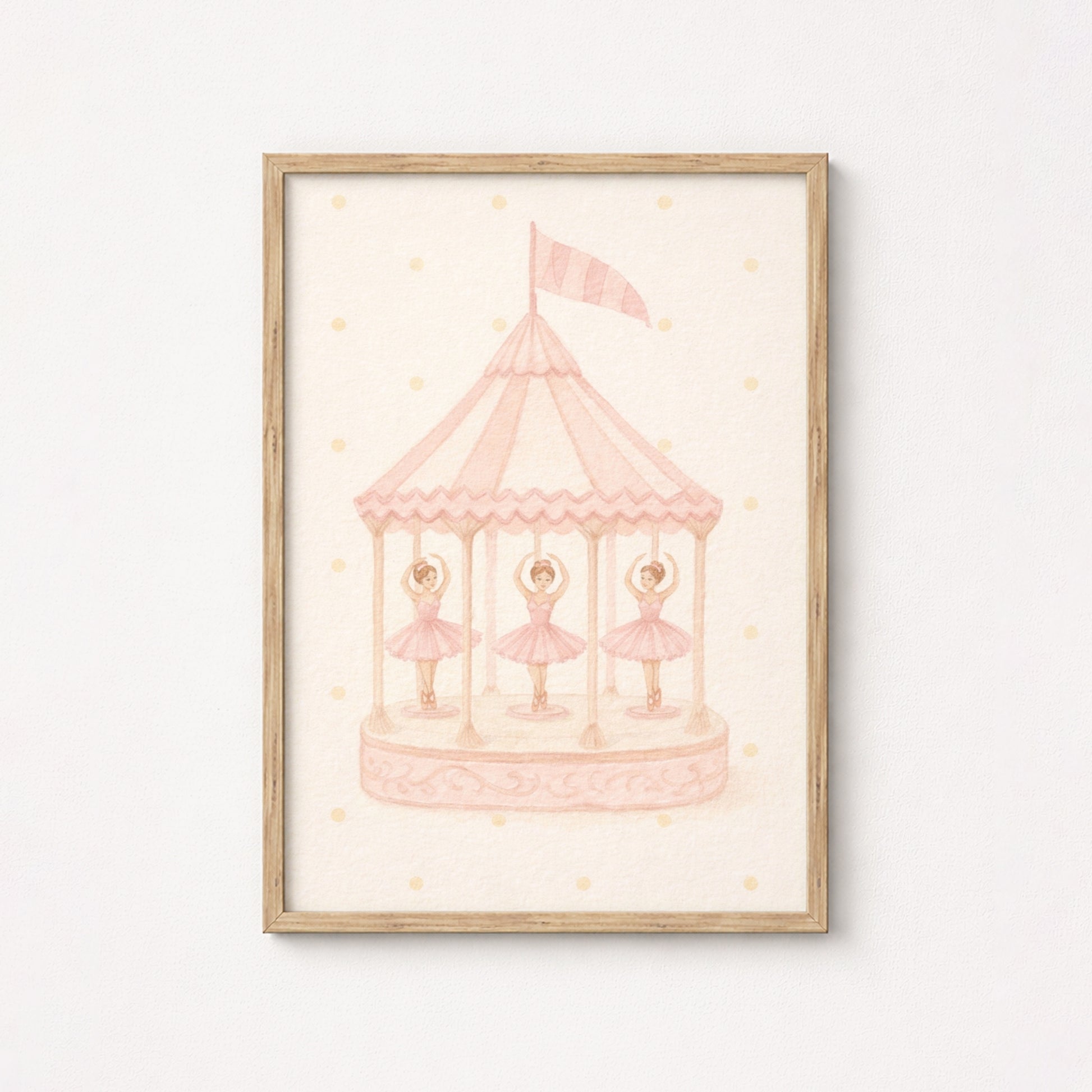 Ballet Carousel Nursery Print, Girls Room Decor