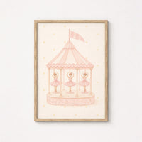 Ballet Carousel Nursery Print, Girls Room Decor