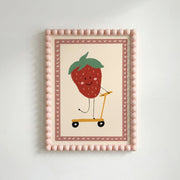 Playful Strawberry Illustration – Nursery & kids wall art