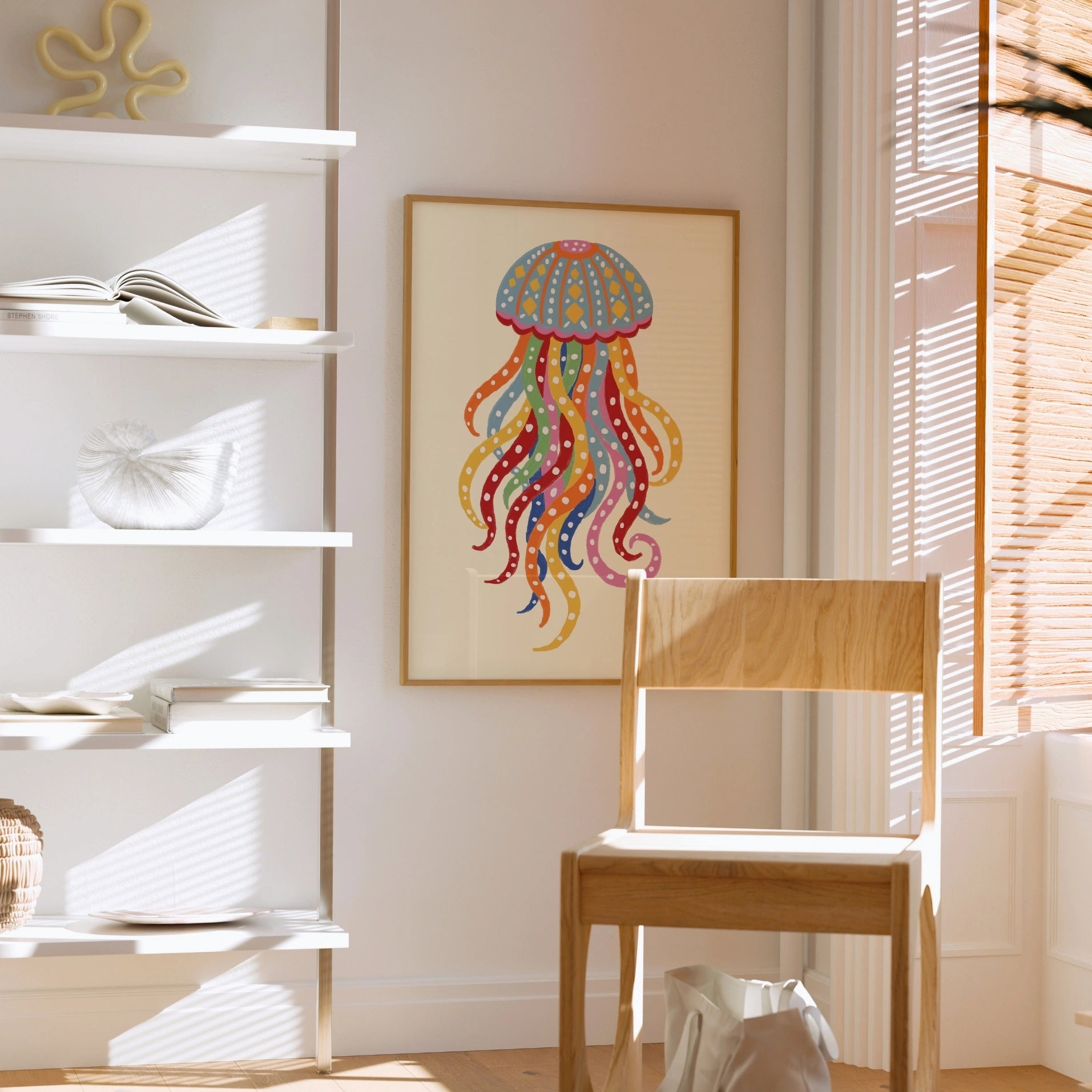 Décoration murale méduses colorées