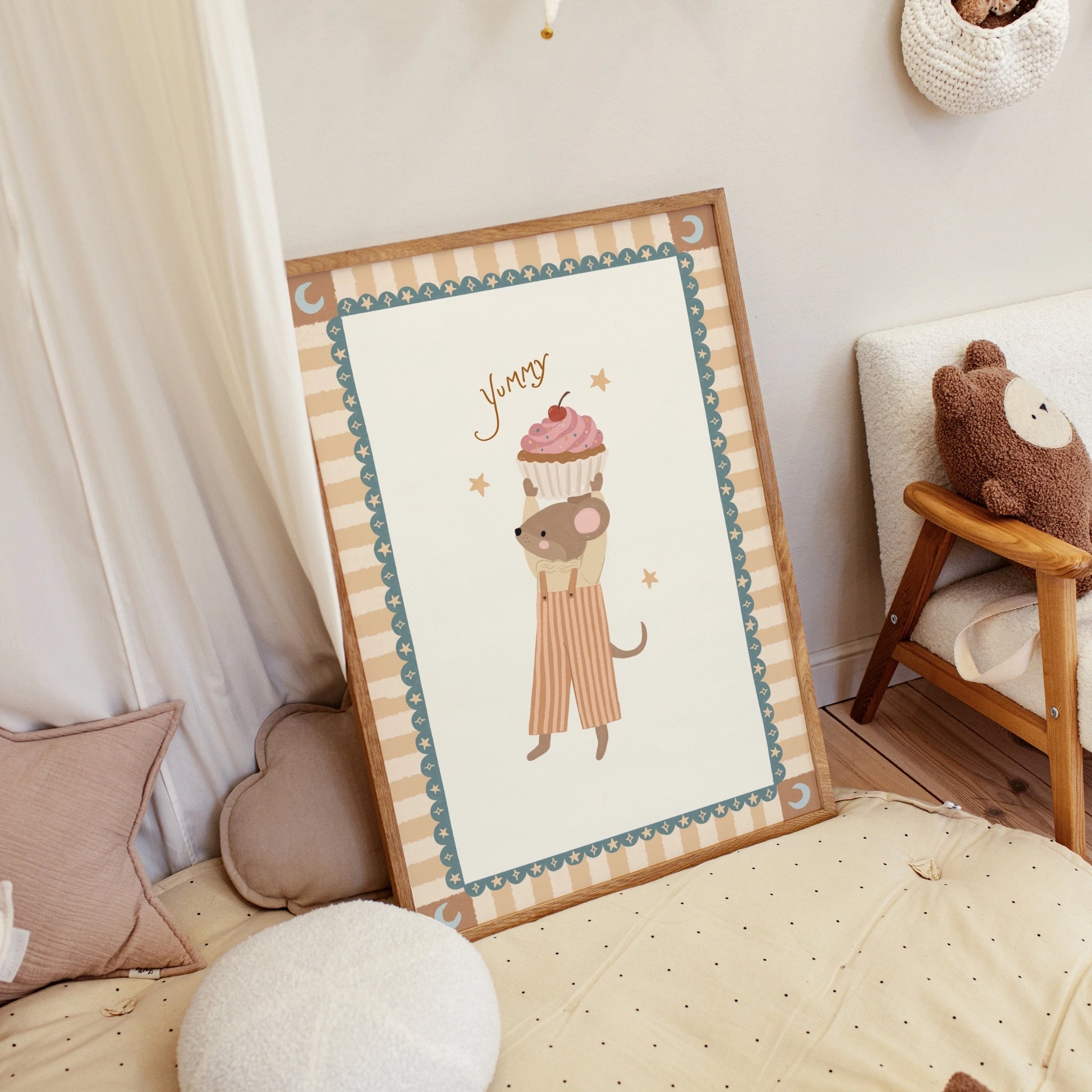 Arte murale Topolino cupcake per cameretta