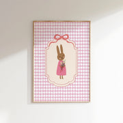 Pink Bow Bunny – Arte de pared para bebés y niños