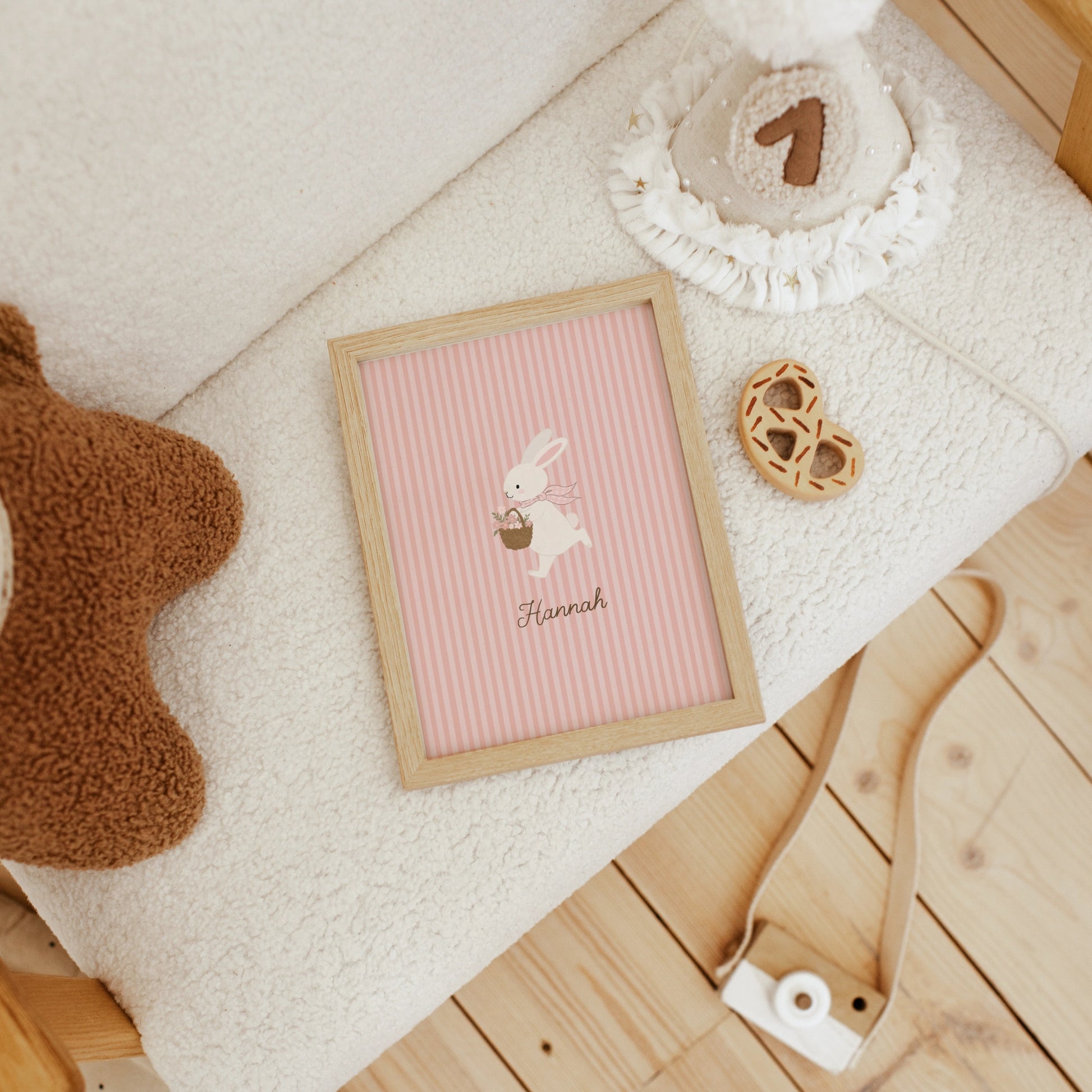 Personalized Nursery Name with Bunny – Personalized wall art