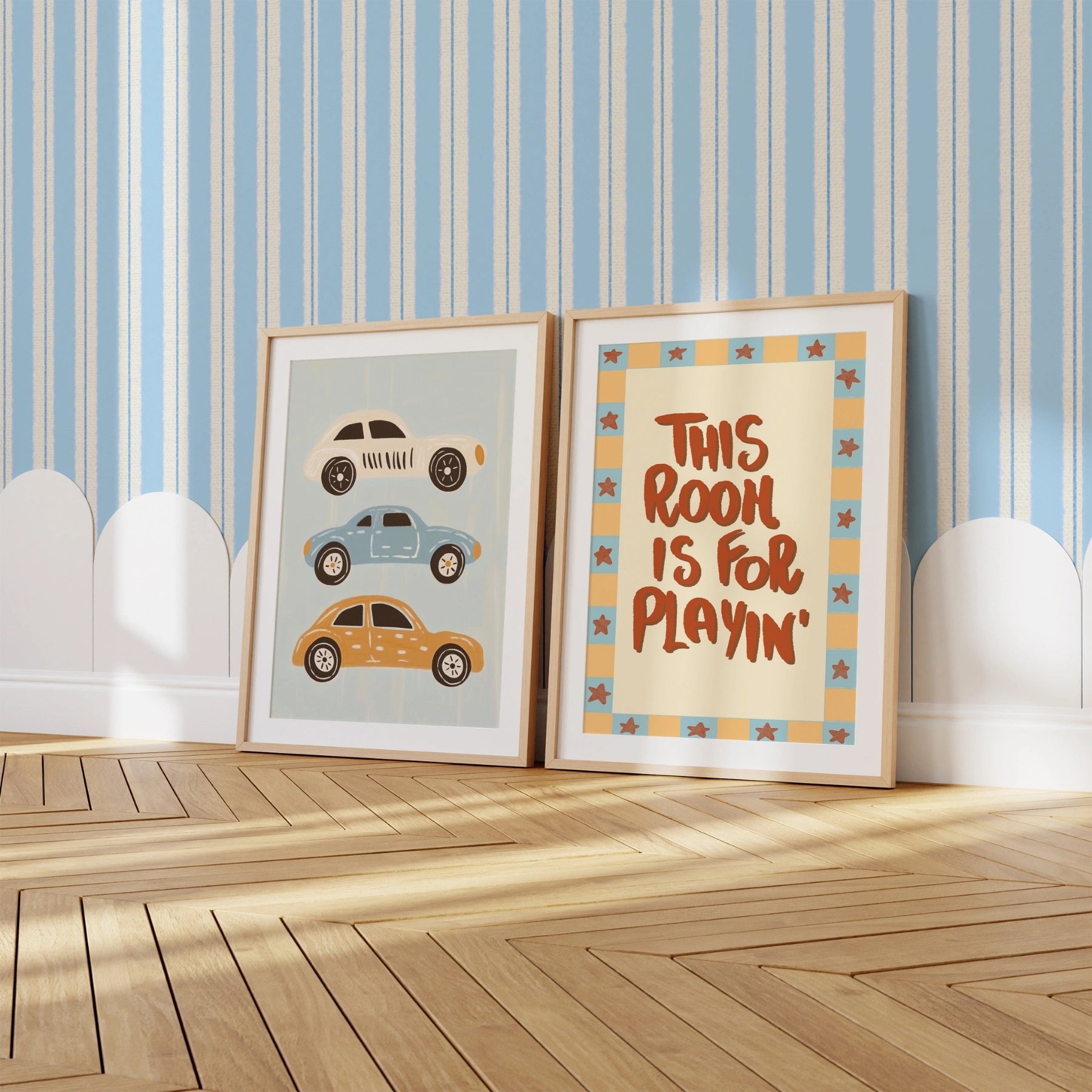 Set di 2 stampe colorate da parete per cameretta bambini