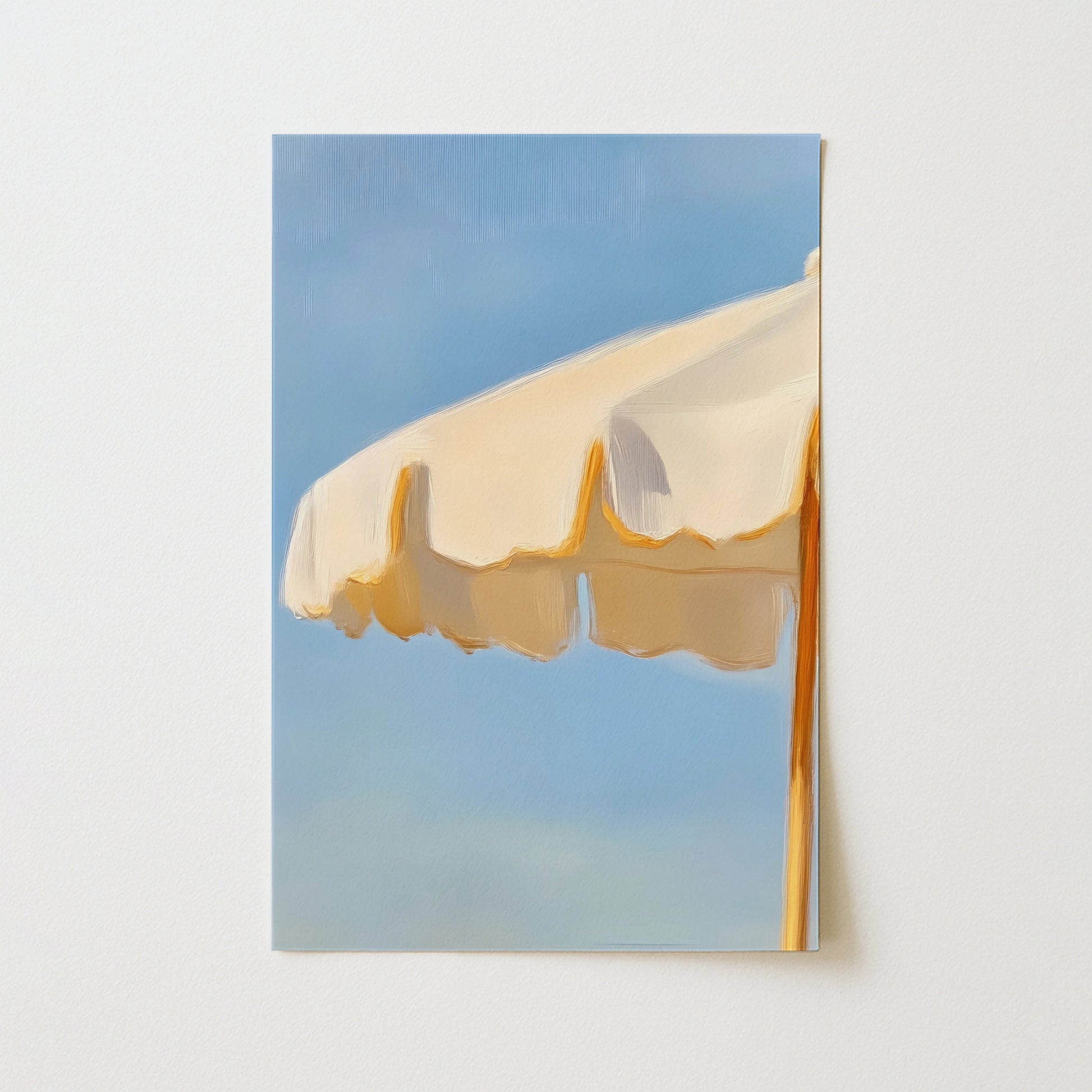 Beach Umbrella Wall Art – Minimalist Coastal Print