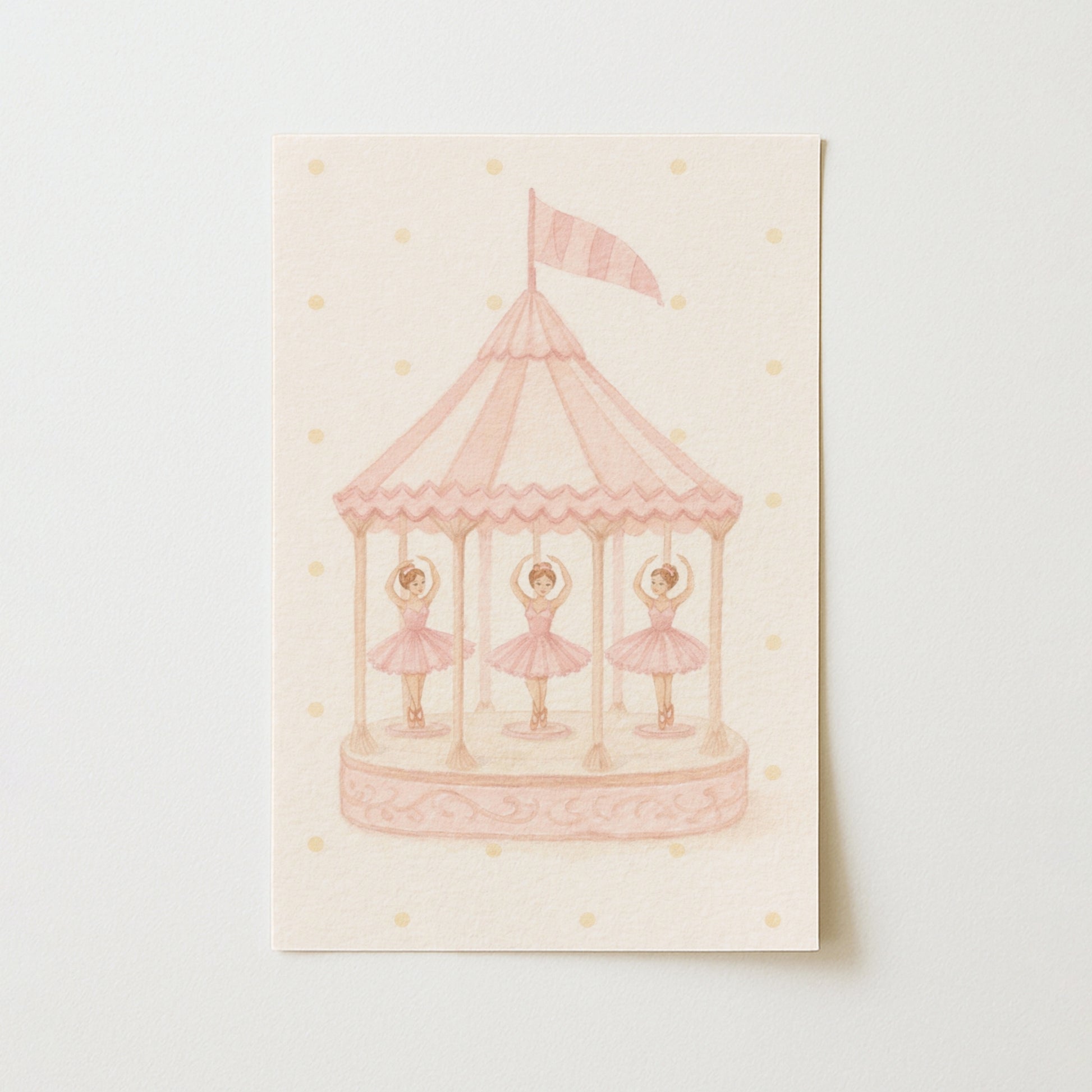 Ballet Carousel Nursery Print, Girls Room Decor
