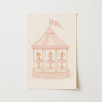 Ballet Carousel Nursery Print, Girls Room Decor