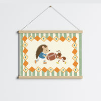 Football Hedgehog Nursery Wall Art