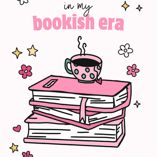 In My Bookish Era – Pink Book Stack Print
