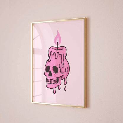 Melting Skull Candle  – Gothic Halloween Print