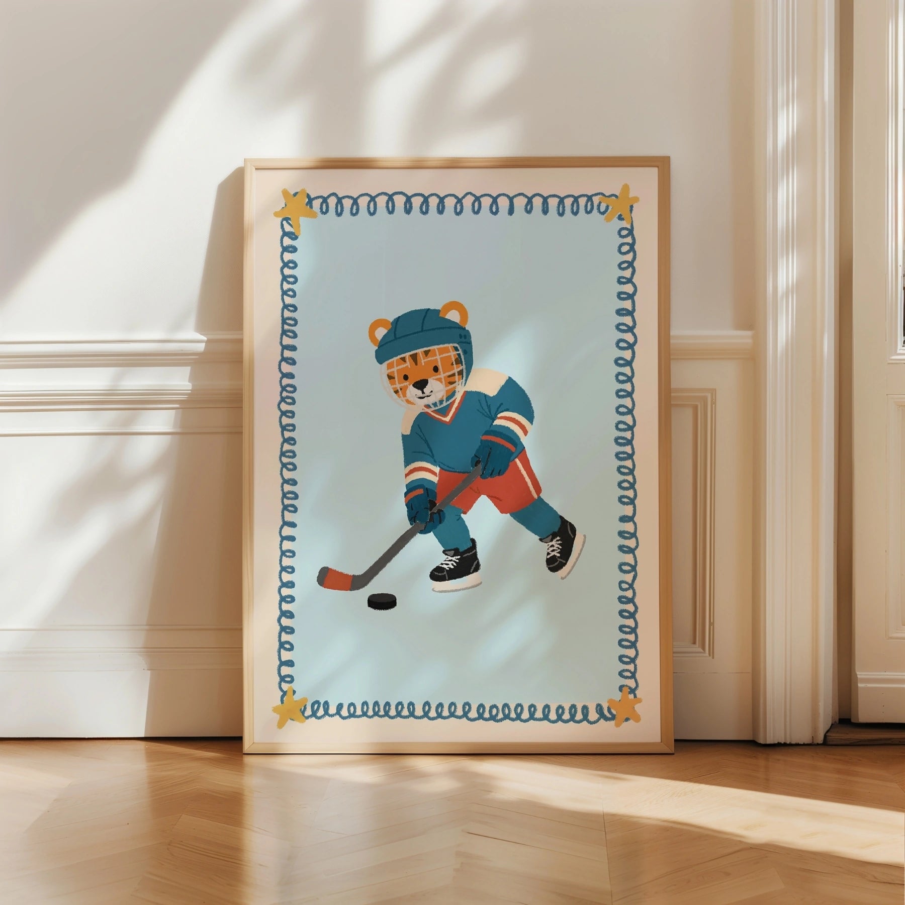 Hockey Tiger Nursery Wall Art