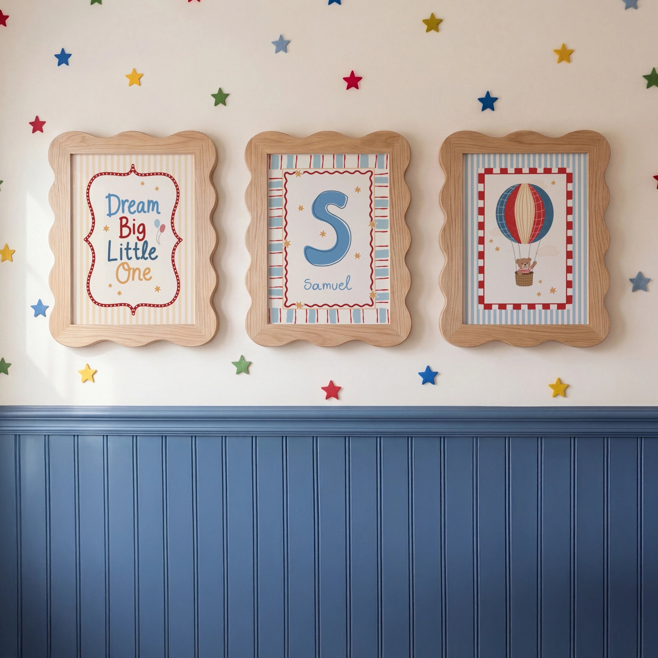 Prints with Customizable Name Set of 3 – Nursery & kids wall art