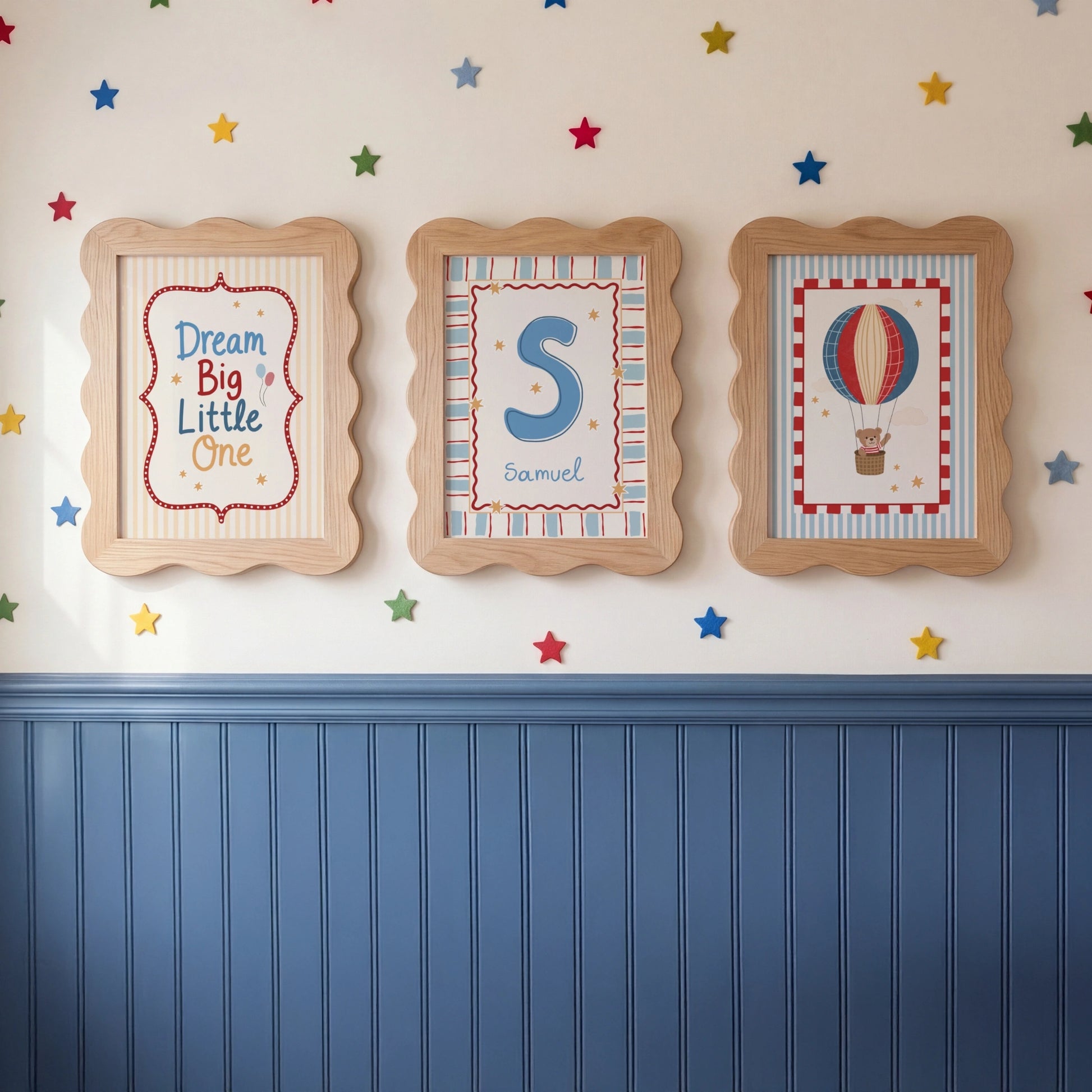 Prints with Customizable Name Set of 3 – Nursery & kids wall art