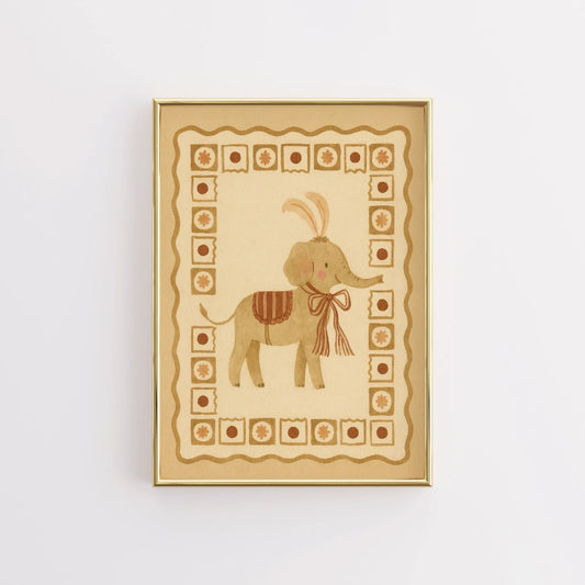 Circus Elephant Nursery Print - Cute Animal Wall Art for Kids