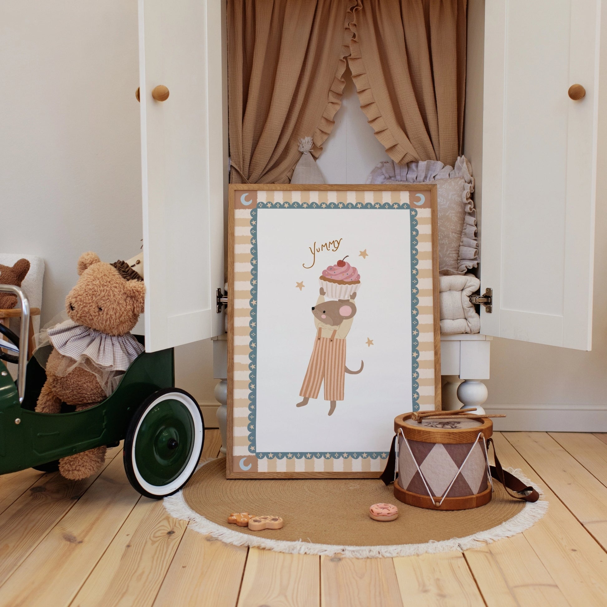 Arte murale Topolino cupcake per cameretta