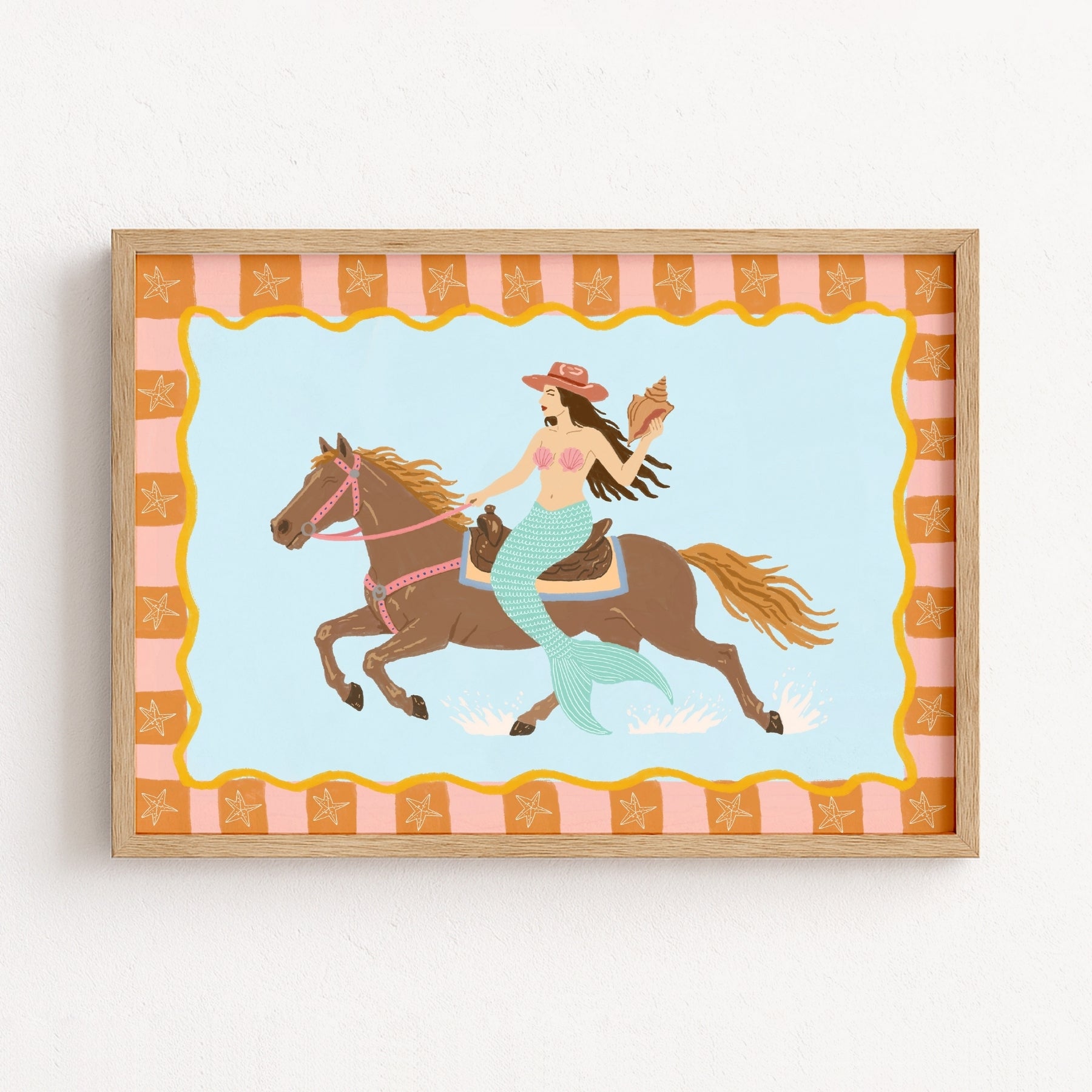 Mermaid Cowgirl Wall Art